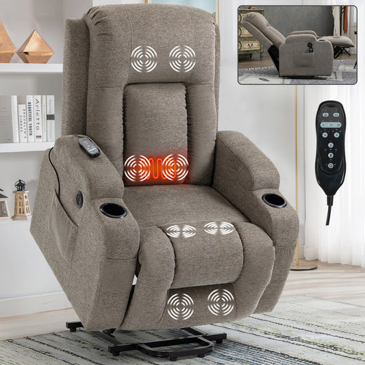 0029 Power Lift Recliner Chair Sofa with Massage and Heat for Elderly