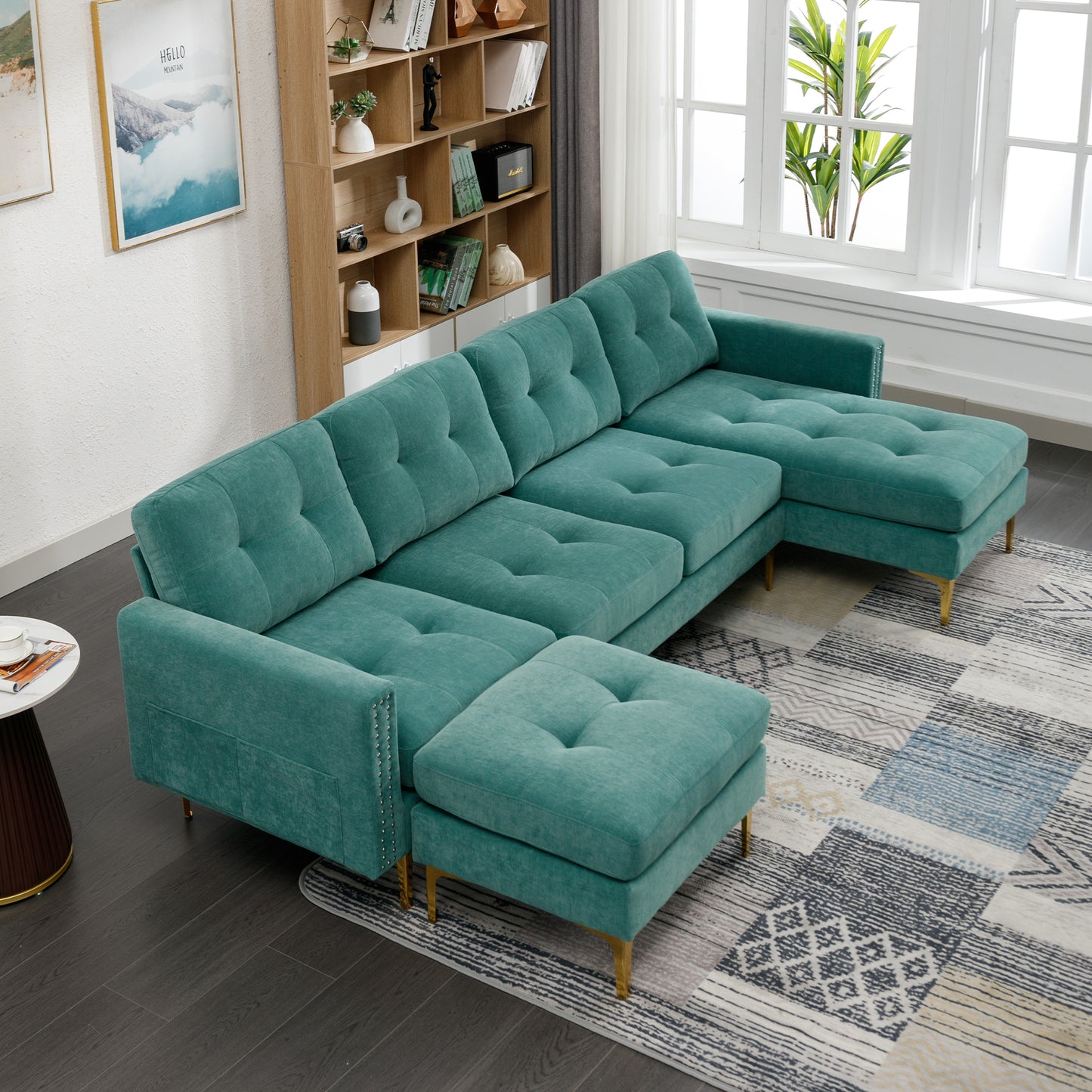 110" L-Shape Convertible Sectional Sofa Couch