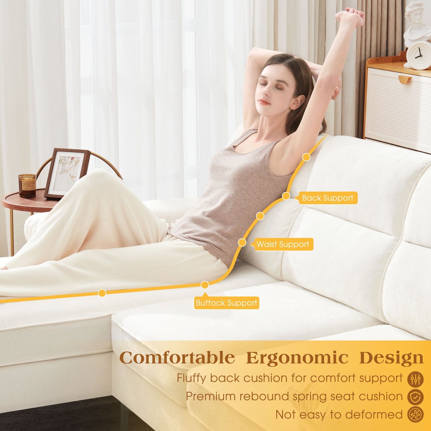 85'' Modern Sectional Sofas Couches for Living Room